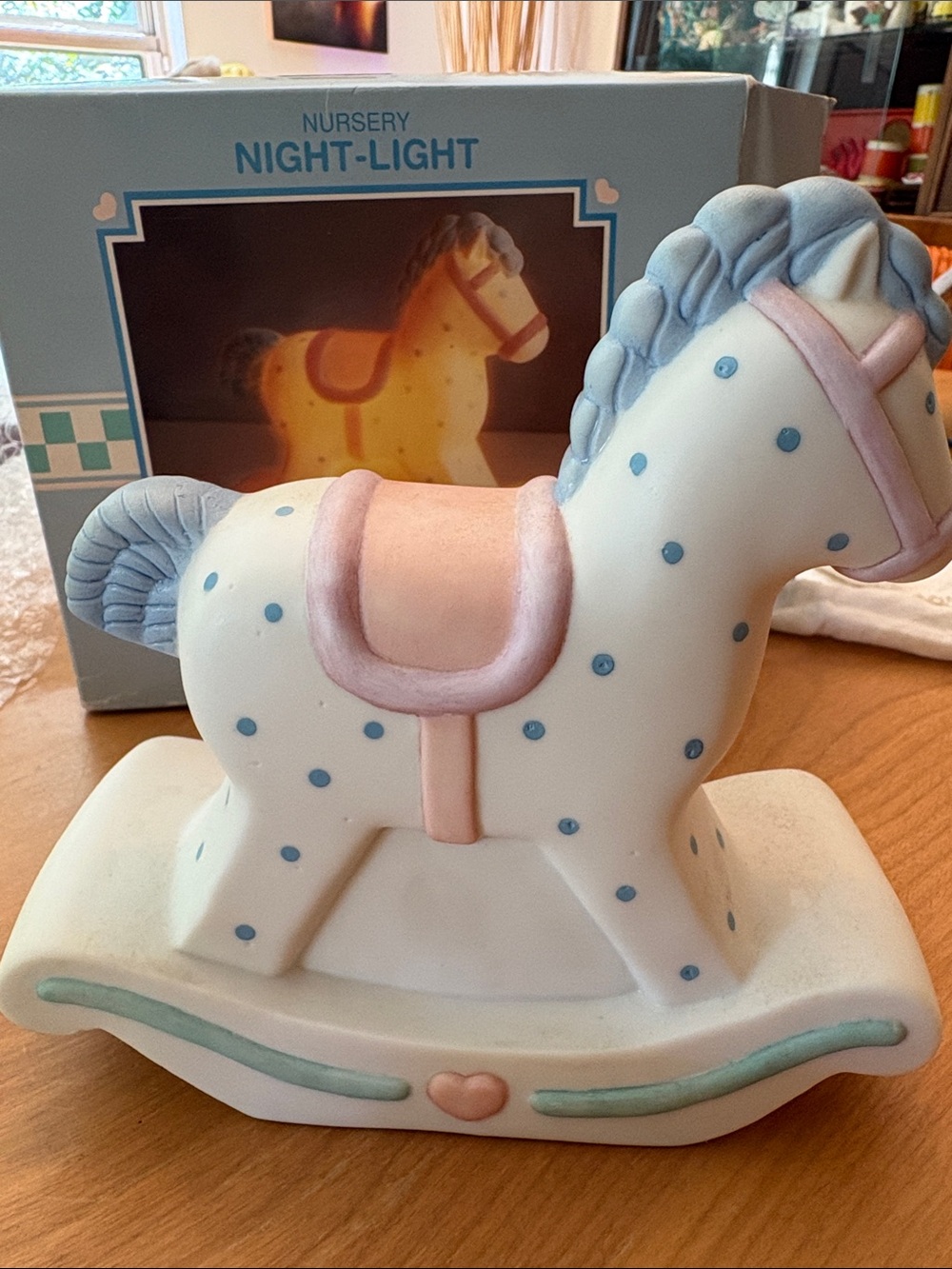 90’s Rocking Horse Pony Nightlight Vintage Cottagecore toddler Nursery Pastel